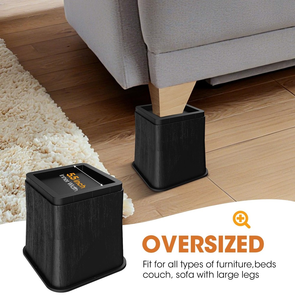 Adjustable Bed Risers,Elevation in 3, 5 or 8 Inch Heavy Duty Risers,Oversized...