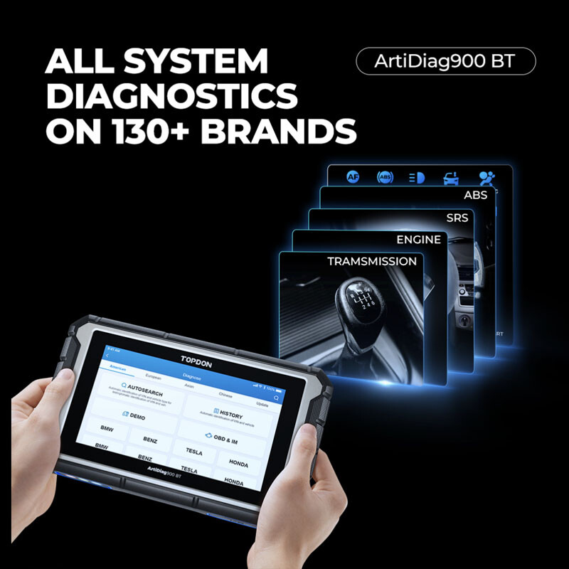 2024TOPDON AD900BT Car OBD2 Scanner Diagnostic Tool Key Coding TPMS Phoenix Plus