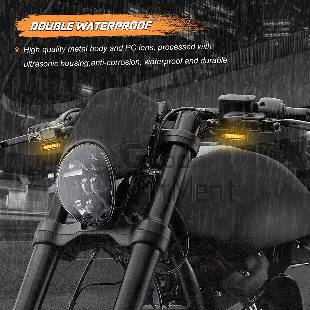 Sequential Flowing LED Turn Signals Mini Handlebar Light For Harley Motorcycle