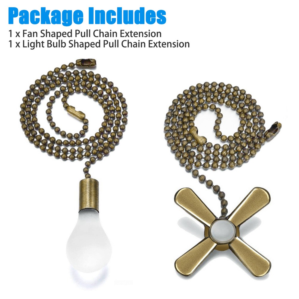 2/4Pcs Ceiling Fan Light Bulb Pull Chain Beaded Ball Extension Connector Decor
