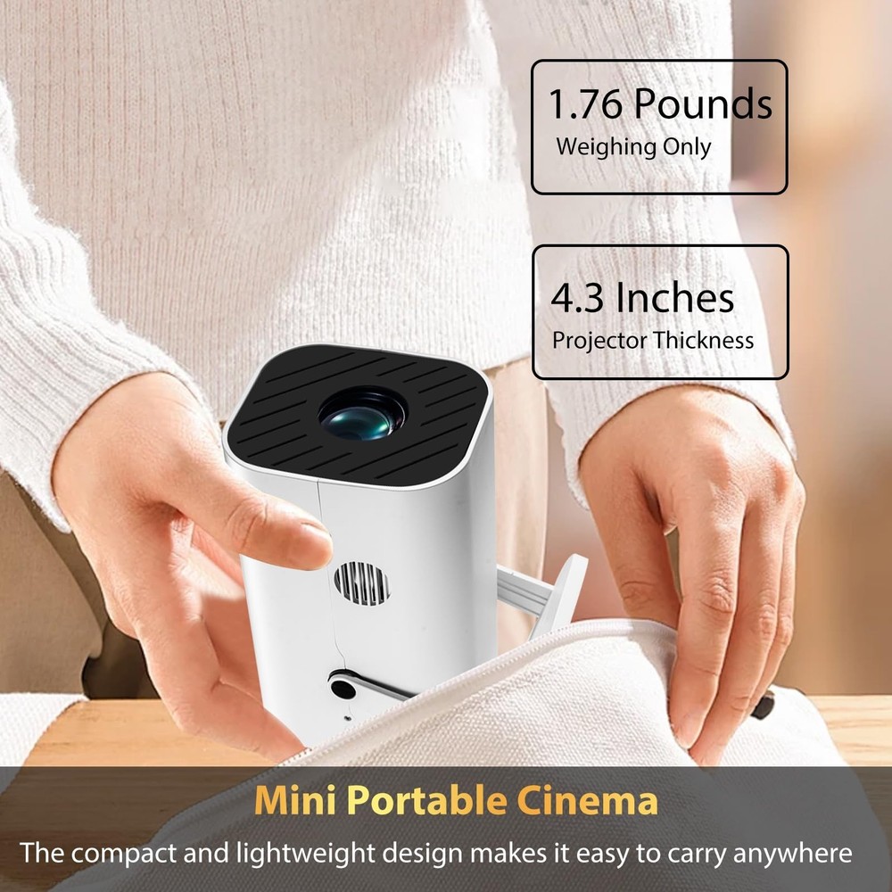 Projector,Mini Projector with Projector Stand,Bluetooth Projector 1080P Full ...