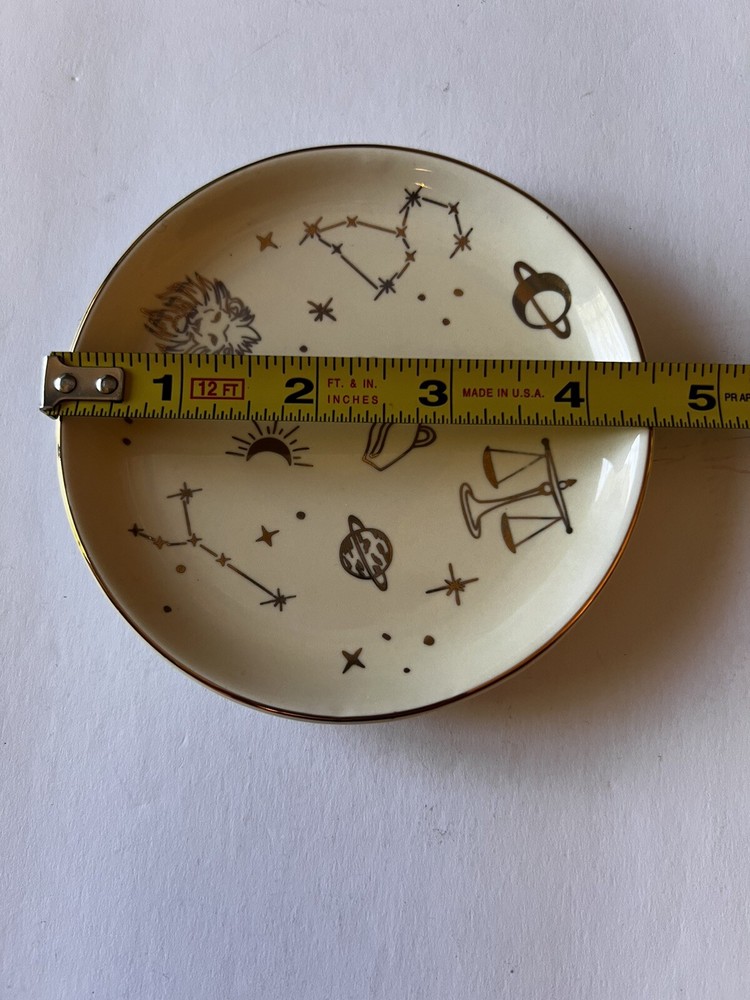 NORDSTROM CERAMIC GILDED EDGE VANITY DISH IVORY GOLD CELESTIAL NWT