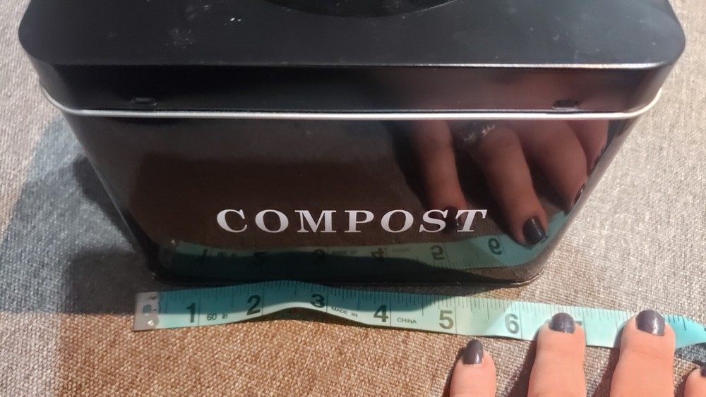 Never Used Small Compost Tin Box Black