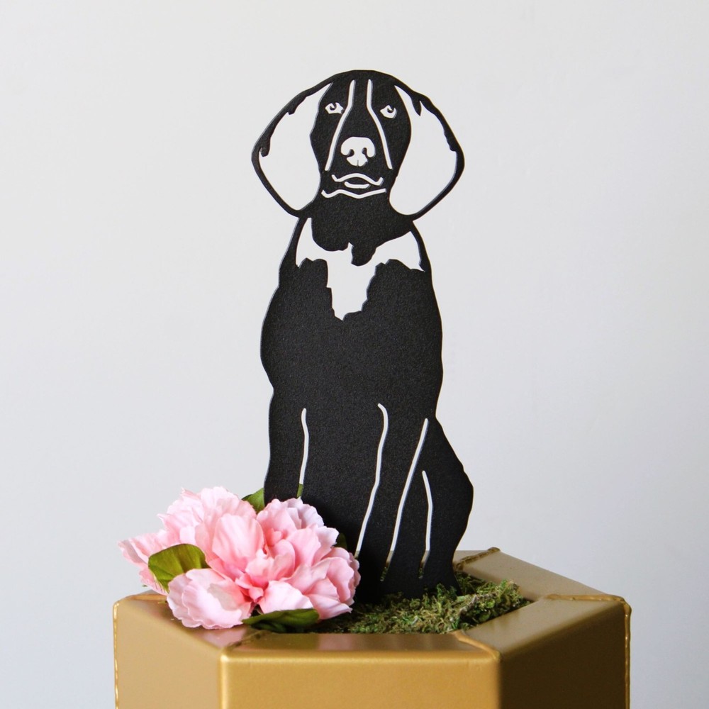 Treeing Walker Coonhound Black Metal Dog Silhouette