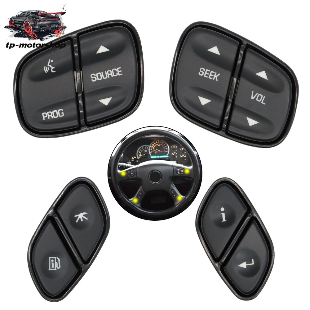4pcs Steering Wheel Switch Control Buttons For Chevy Silverado For GMC Yukon