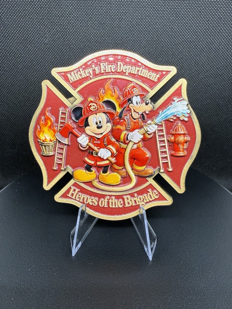 Dianey Mickey Mouse Fire Department Challenge Coin