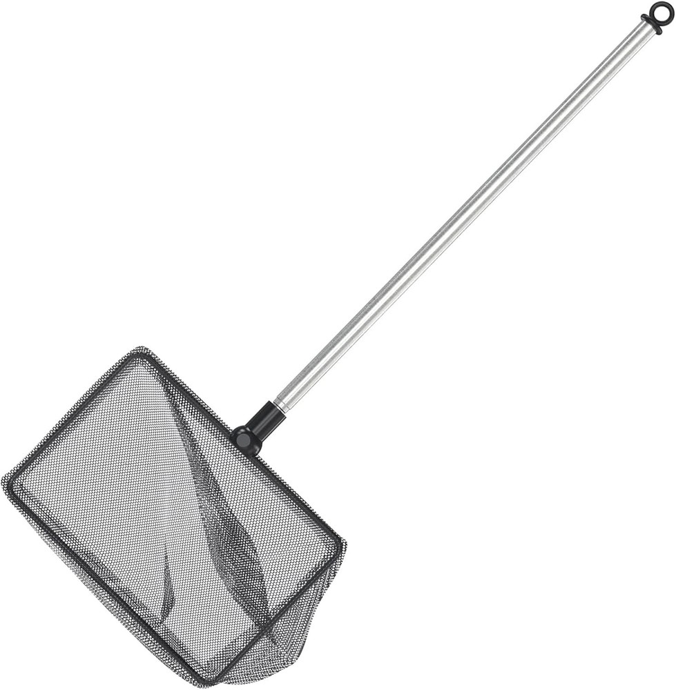 5-Inch Rust-Resistant Fish Net with Expandable Handle for Easy Debris Skimming