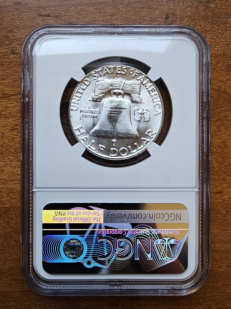 1961 D FRANKLIN SILVER HALF DOLLAR NGC MS65