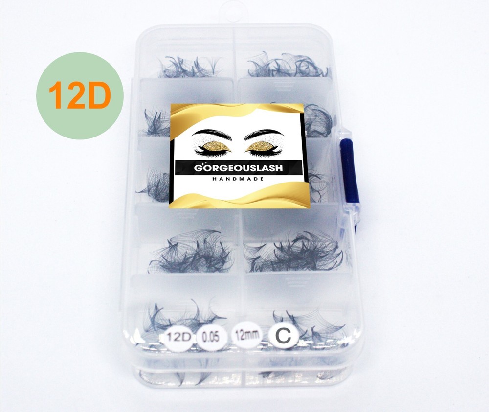 12D Lashes, 1000 Premade Volume Fans. Eyelash extensions, Handmade!