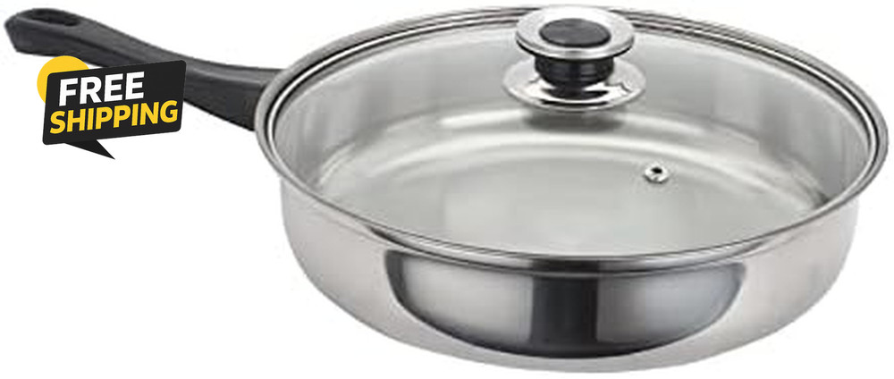 12 Piece Stainless Steel Cookware Set, Silver