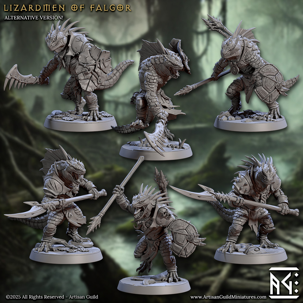 Lizardman Fighter - Halberd - 2h Maul - Artisan Guild - Dungeons and Dragons