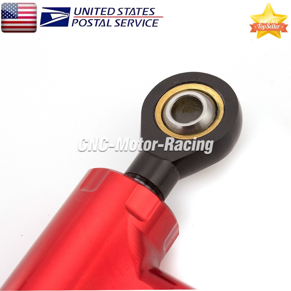Adjustable CNC Steering Damper Stabilizer Linear Shock Aluminum Motorcycle Red