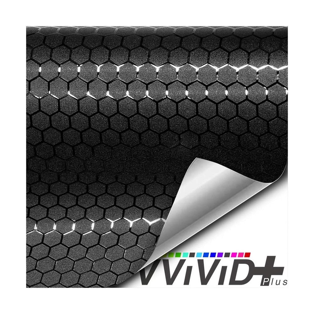 VViViD+ Honeycomb Matte Black Medium Pattern Car Wrap Vinyl (1ft x 5ft)