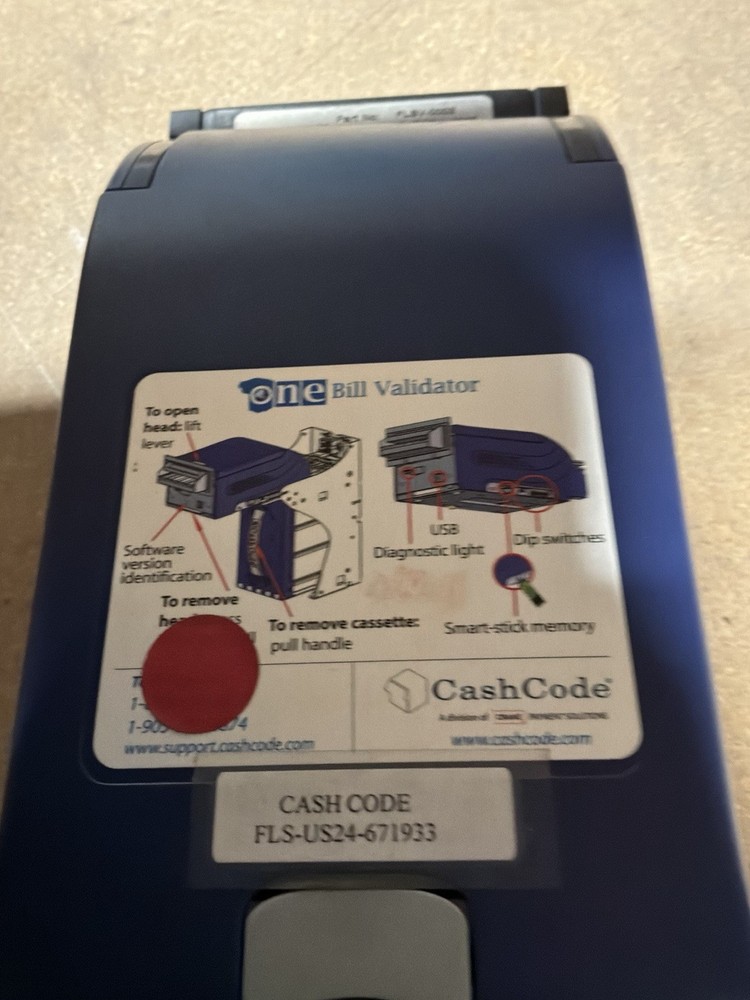 One Bill Validator CashCode FLSV-0003/preowned / JU3415
