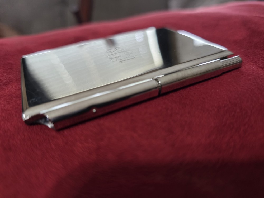 Antique Silver Case with Notepad and Pen