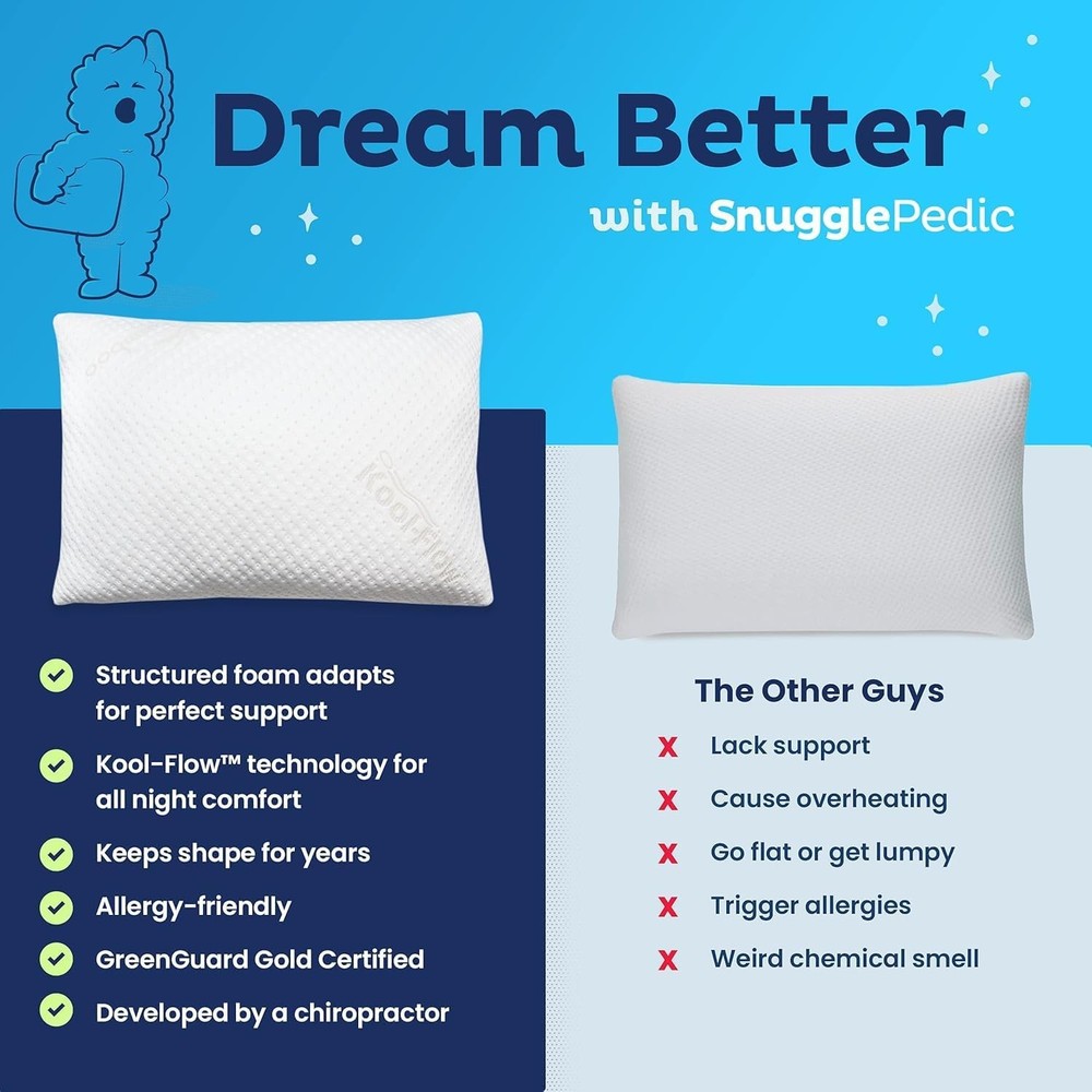 Crumb Memory Foam Pillow Cooling Pillow Sleep Support Standard Size
