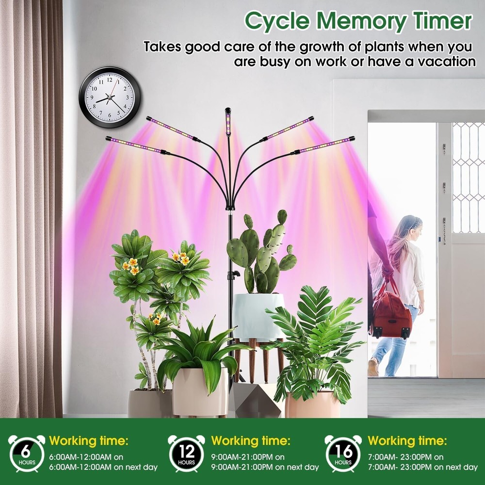 Multi-Function Full Spectrum Grow Light with Remote & Adjustable Clip Stand