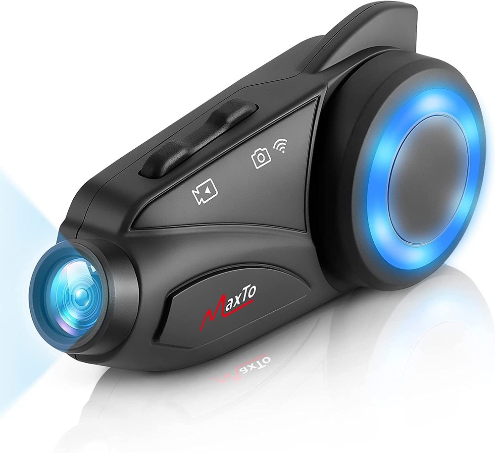 Bluetooth Motorcycle Intercom Headset Communication Camera Helmet Kit 6 Rider