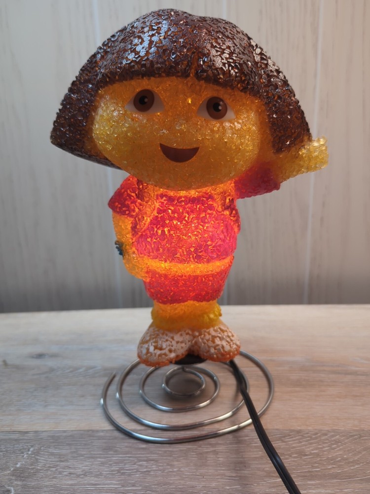 DORA the Explorer NIGHT LIGHT Kid's Table Lamp Spring Base Friendly Glow 10"