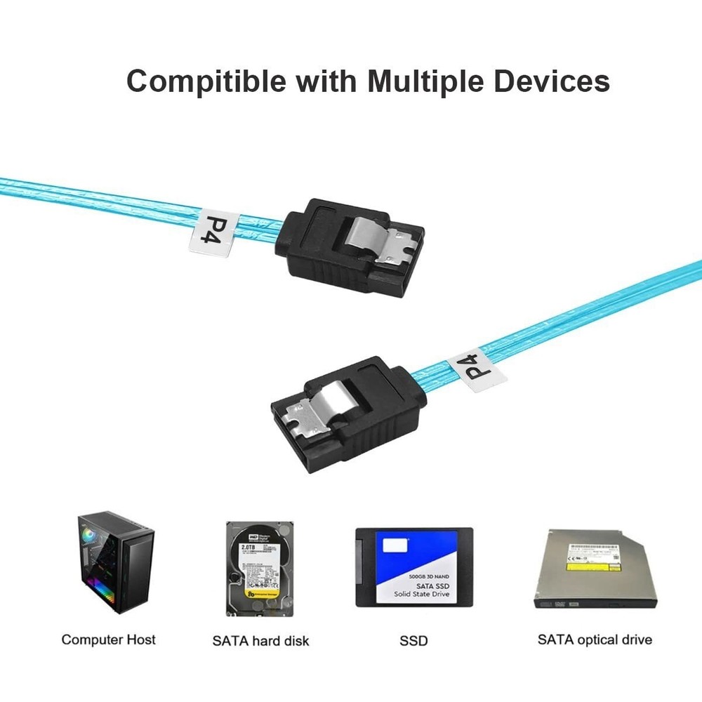 SATA-III Cable0.5M5 Pack SATA 6Gbps Cables Thin SATA CableStraight SA...