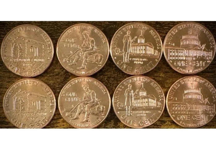 Complete Set 8 PCS Lincoln 2009 Cent Penny P & D Mint, Uncirculated