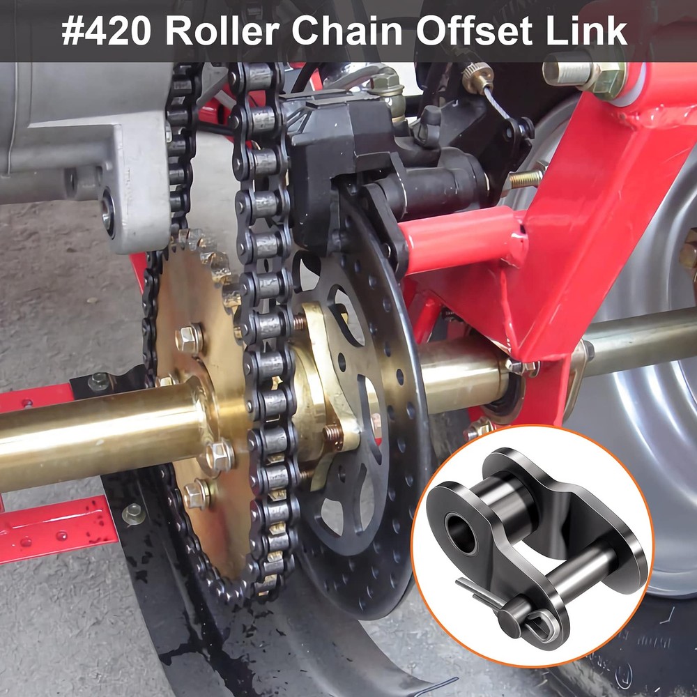 OIIKI 9PCS Roller Chain Offset Link #420 Half Link Crank Link