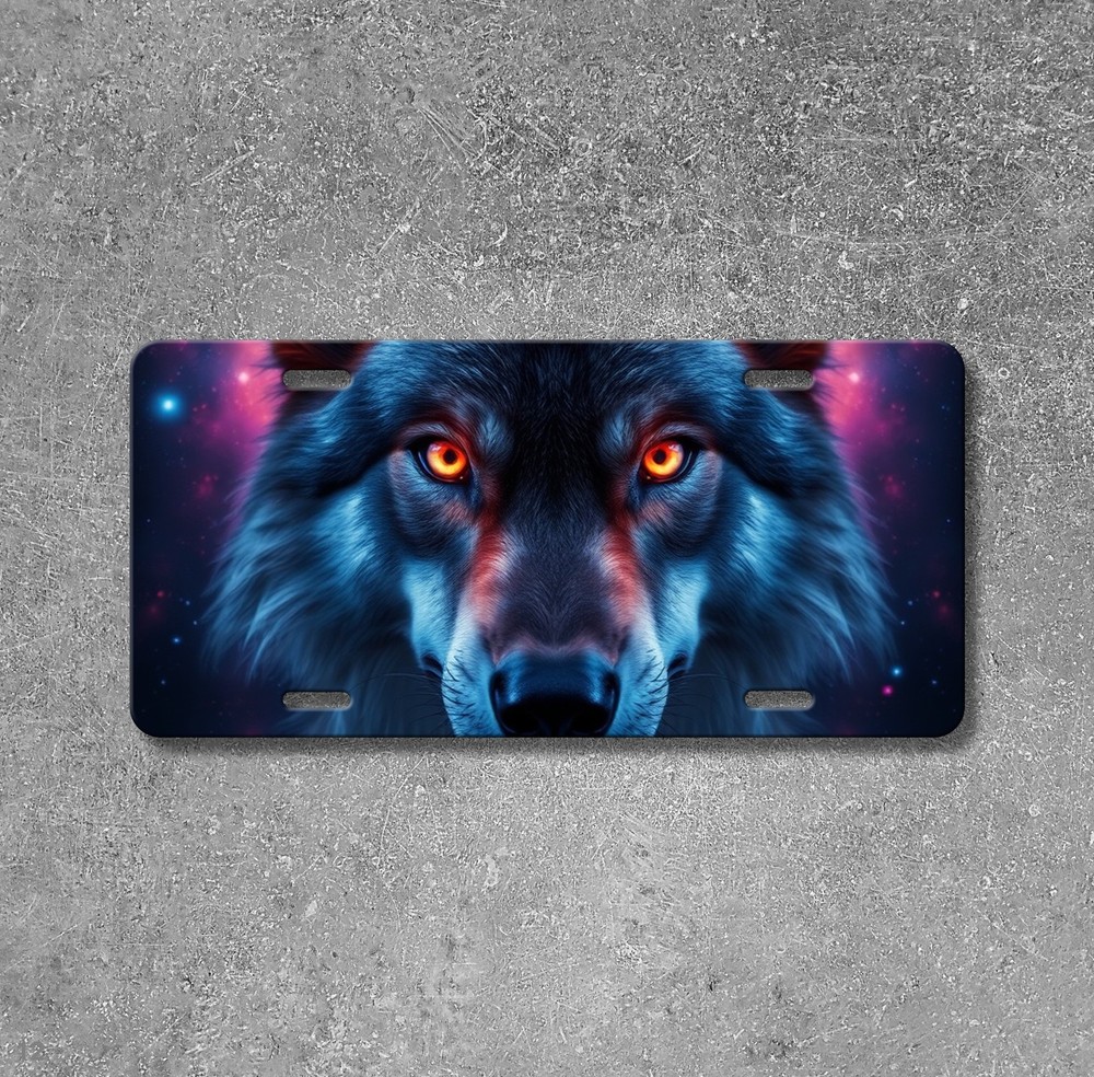 Powerful Wolf License Plate Personalized Front Bumper Plate Holiday Gift