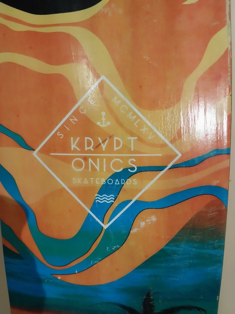 KRYPTONICS Beach Ocean Sun Down skateboard "SINCE MCMLXV" longboard - 36" Long