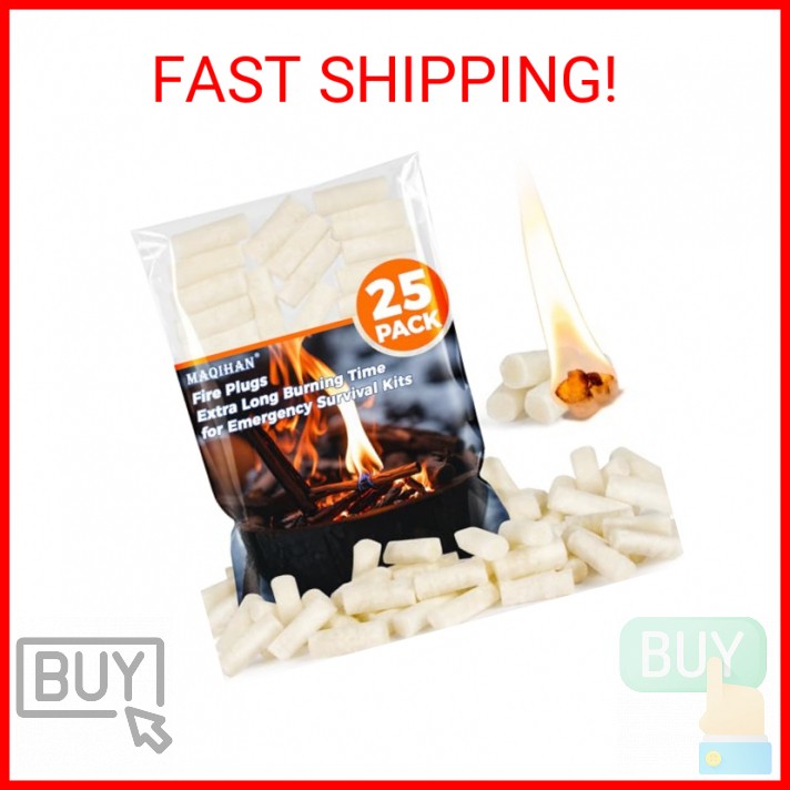 MAQIHAN Fire Starter - 25PACK Fire Plugs Fire Starter Survival Tool, Fire Starte