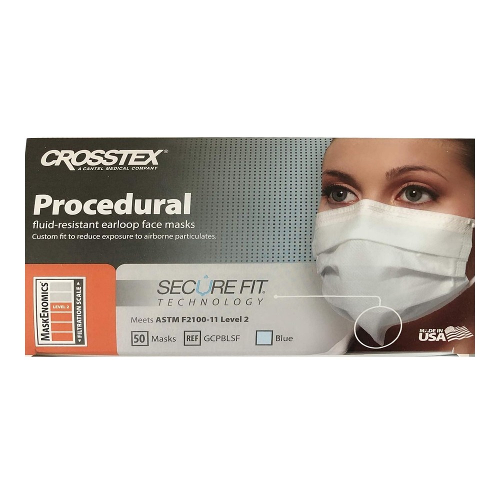 Crosstex Procedure Mask Pleated 50 per Box GCPBLSF