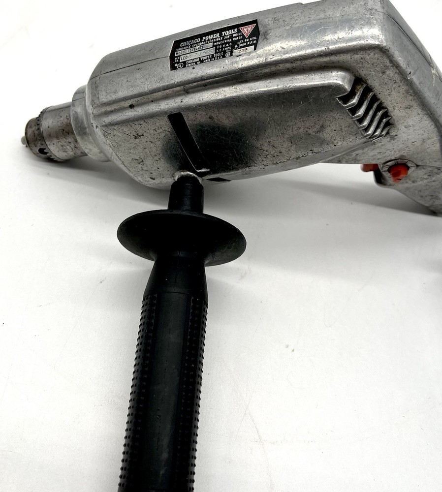 Chicago Electric Variable Speed Reversible 3/8" Drill w/ Auxiliary Side Handle