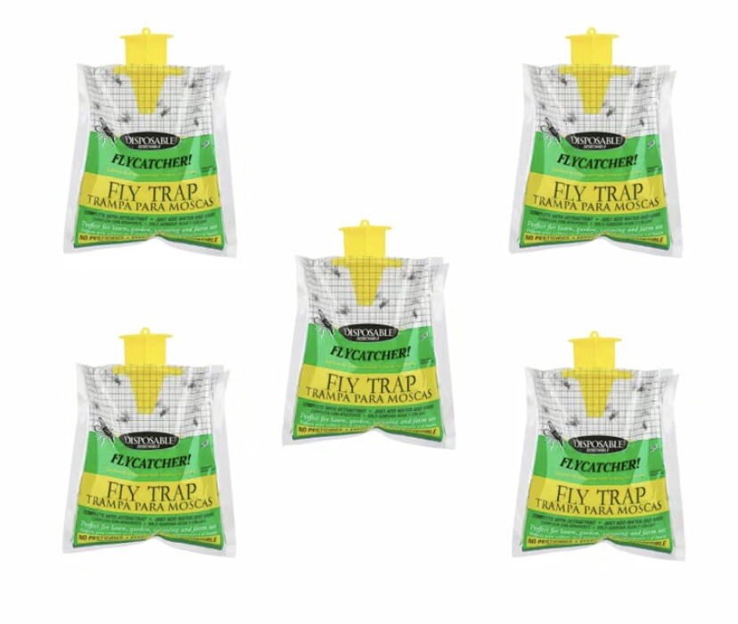 5 Pack Disposable Fly Trap Catch Flies