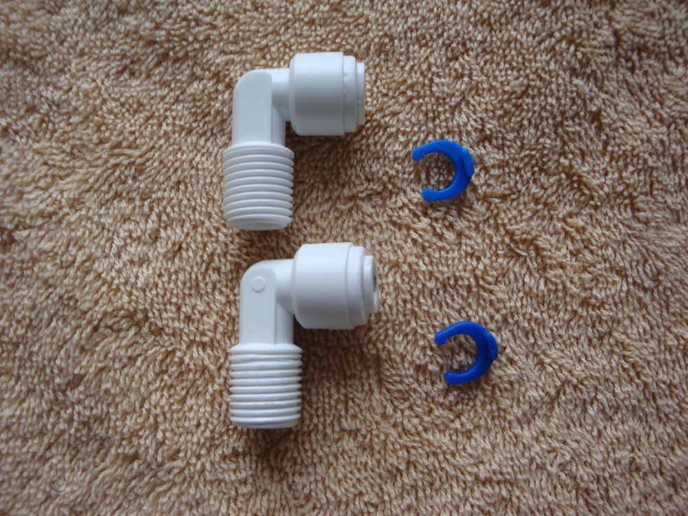 2 elbow quick fitting /connectors for Reverse Osmosis RO,1/4" tube x 1/4" thread