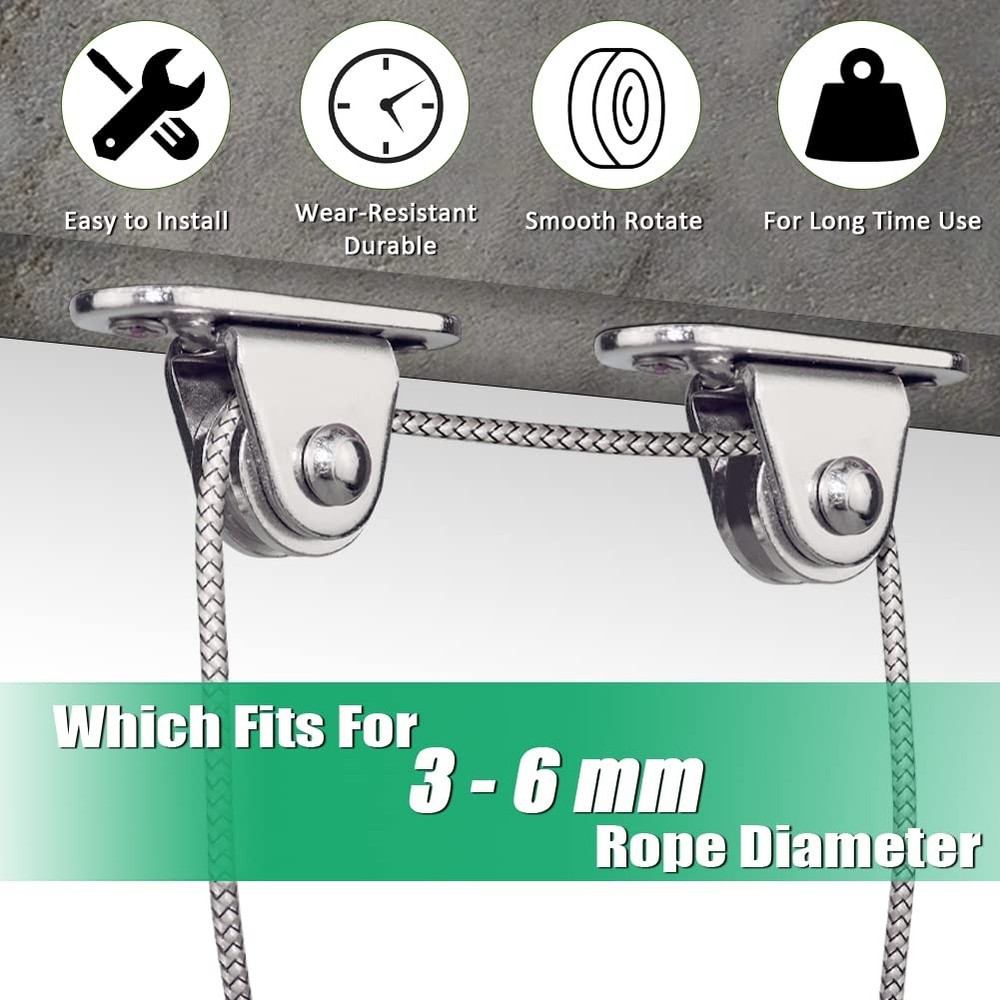 Small Pulley Block Silent Wall Ceiling Mount with Bearing Fixed...