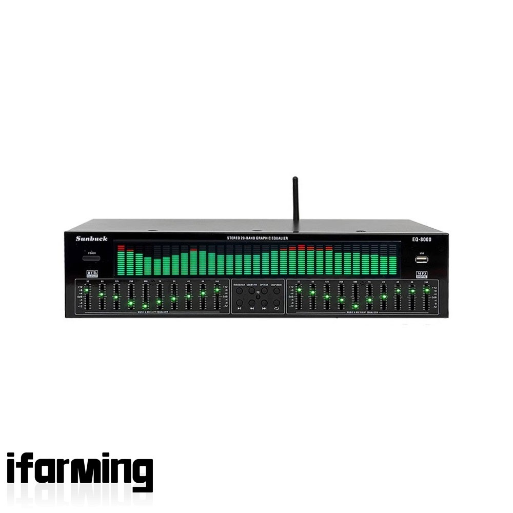 EQ8000 LED EQ Equalizer Optical Fiber Coaxial Digital Audio Decoder Processor