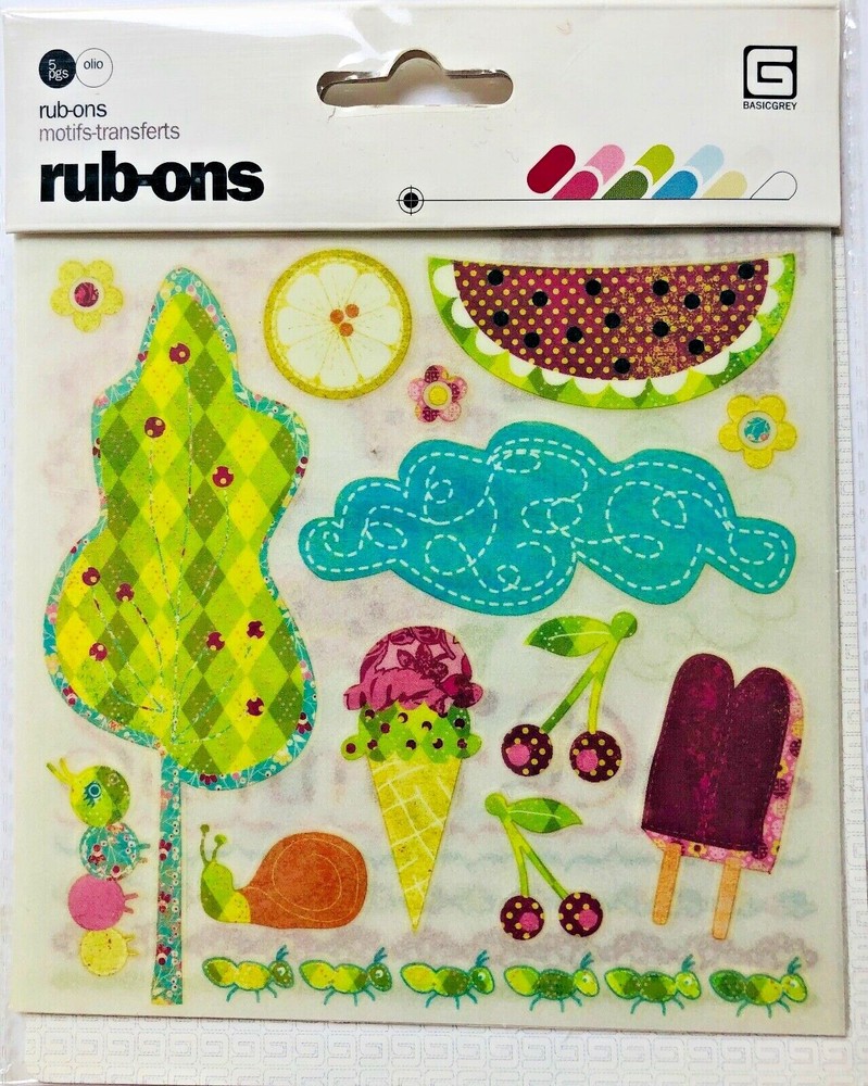 Basic Grey Rub-Ons  olio: Collection of Various Artistic Works - 5 sheets - New
