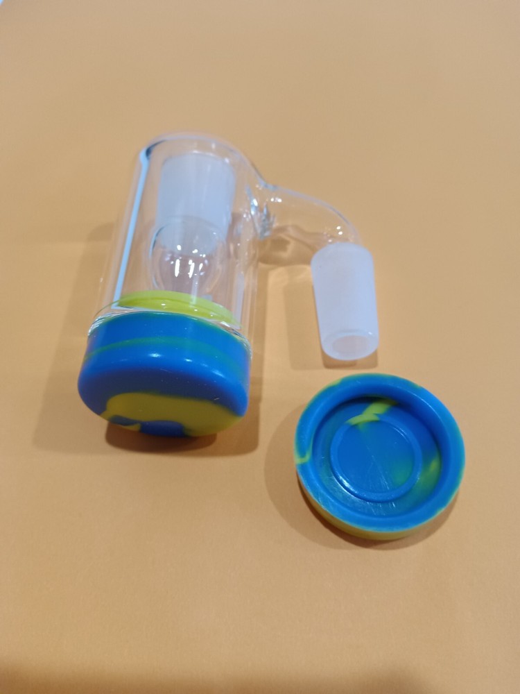 14mm 90° Glass Ash Catcher Reclaimer with Silicone Container