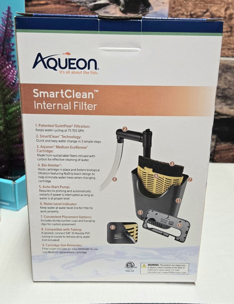 Aqueon QuietFlow® Internal Filter with SmartClean™ Technology Medium 15-30 Gal