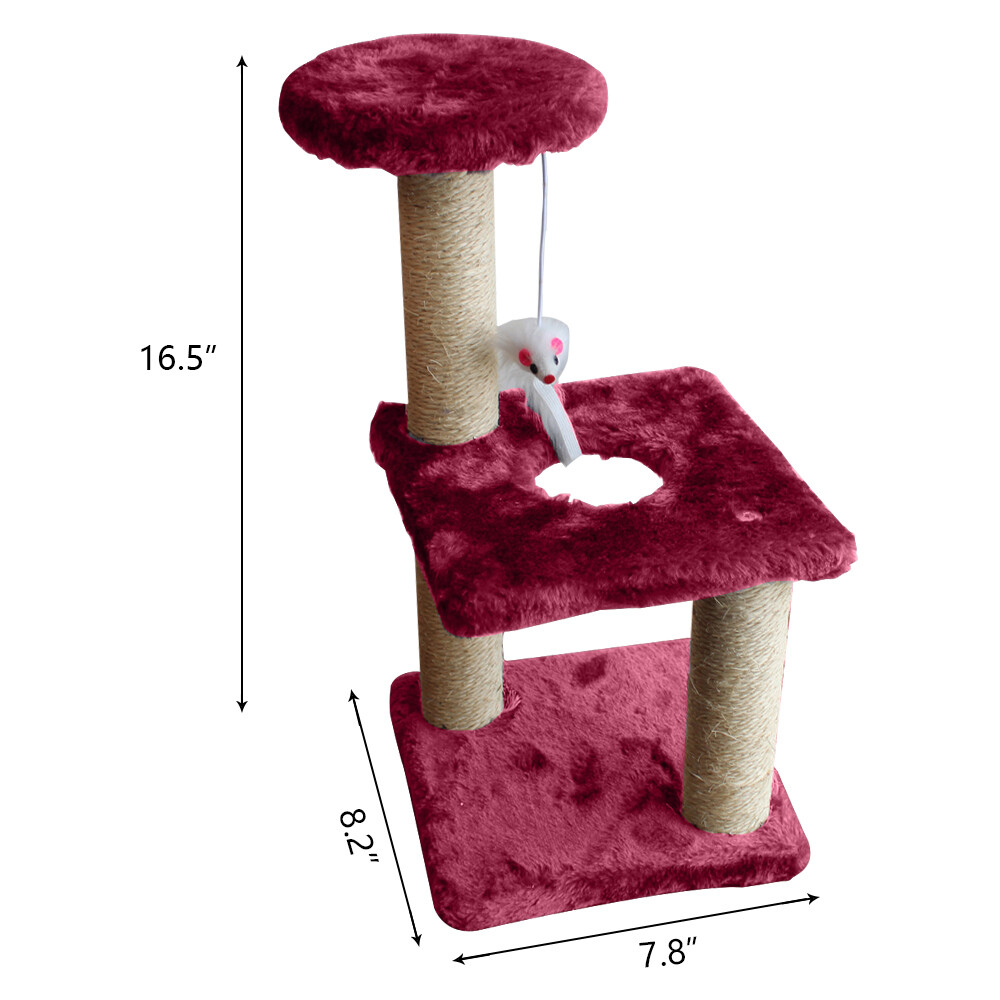 Cat Tree Condo Tower Activity Center 2-Level Sisal Scratching Post Condo Perches