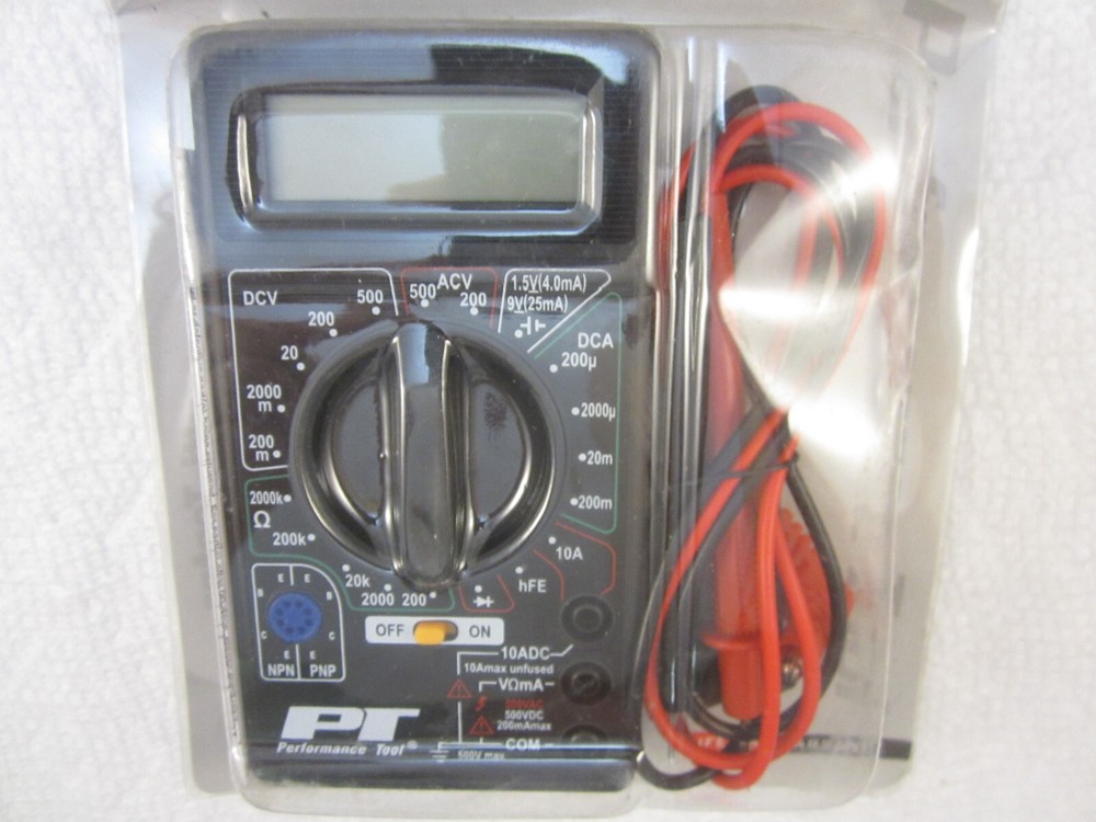 Performance Tool W2974 Digital Multi Tester New