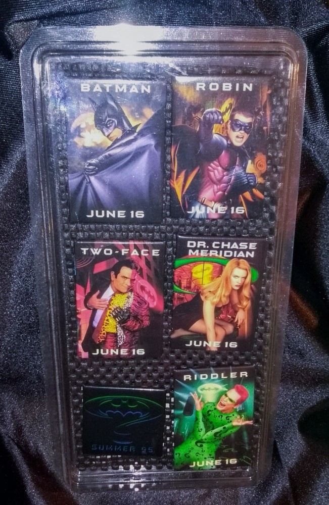 Vintage 1995 Batman Forever Kitbash Bundle |[6/6] Promo Pins, Pogs, and Slammers