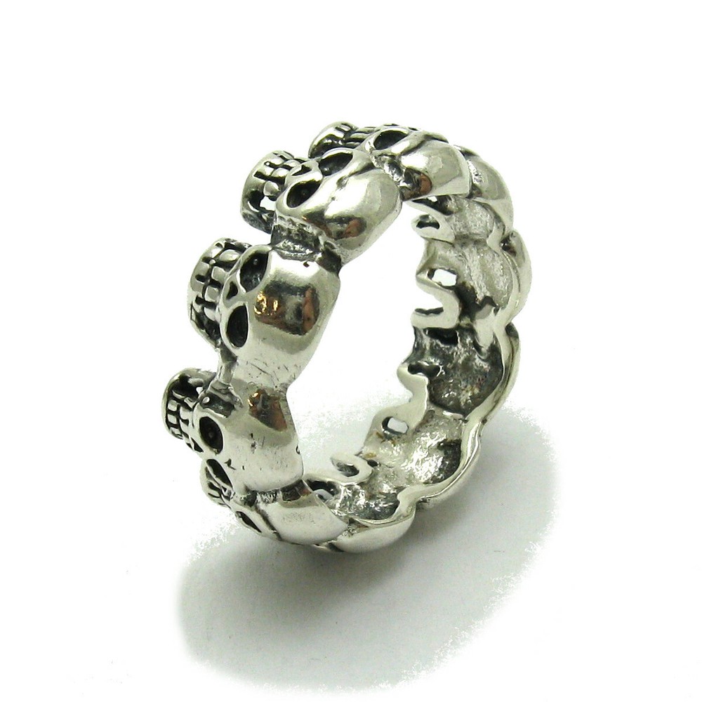 Genuine Plain Sterling Silver Ring Stamped Solid 925 Skulls Band Handmade