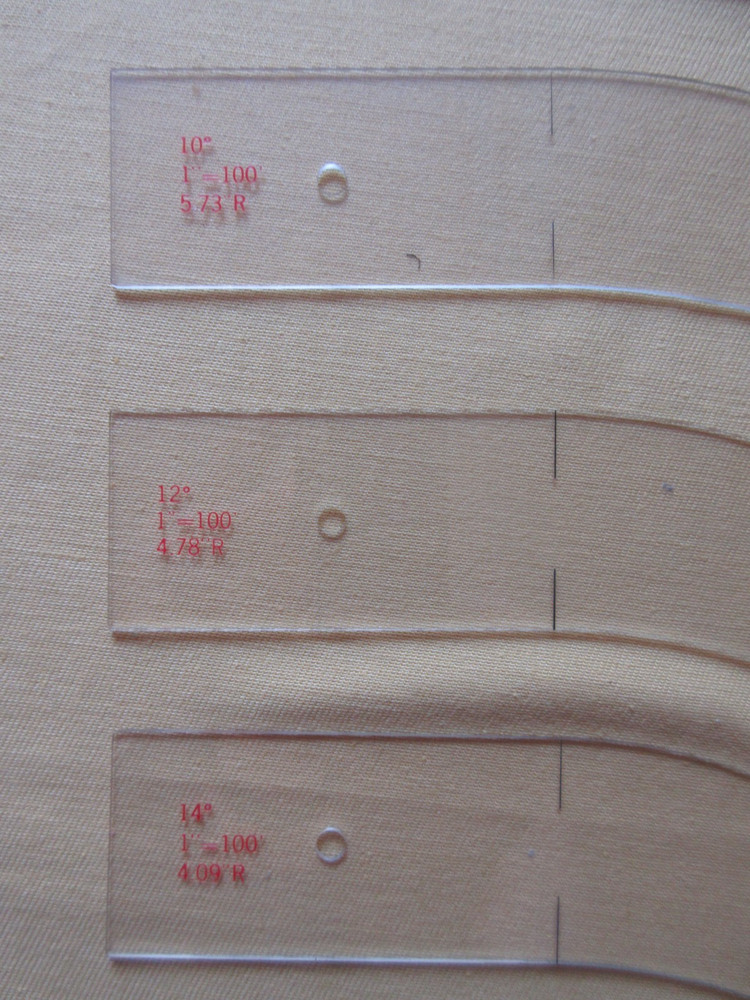 Vintage Clearcite Radius Curve Set in Wooden Box Engineering Architect