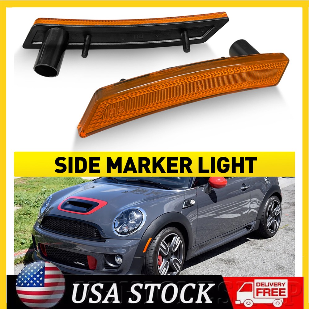 Side Fender Marker Light Lamp Front Amber Left & Right for Mini Cooper 2007-16 B