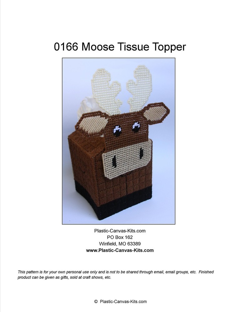 Moose Tissue Topper-Plastic Canvas Pattern or Kit