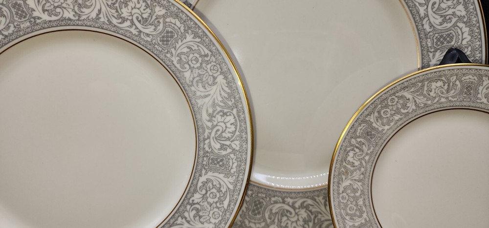 Franciscan Renaissance Grey Bread Plates Set of 3