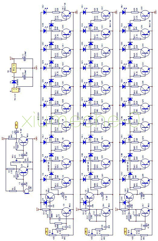 Voice Control Level Indicator Indicating Red/Blue/Green LED Production DIY Kit