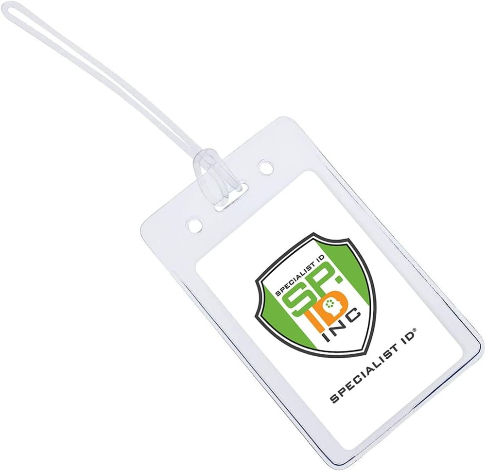 Bulk - Loing  - Clear Plastic La Identificat Tags with Loops