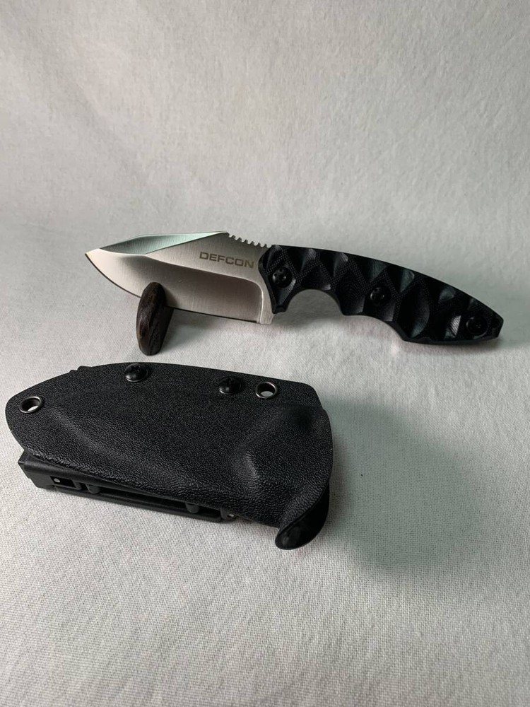 DEFCON HYDRA Fixed Blade Knife D2 Steel G-10 Handle w/Sheath
