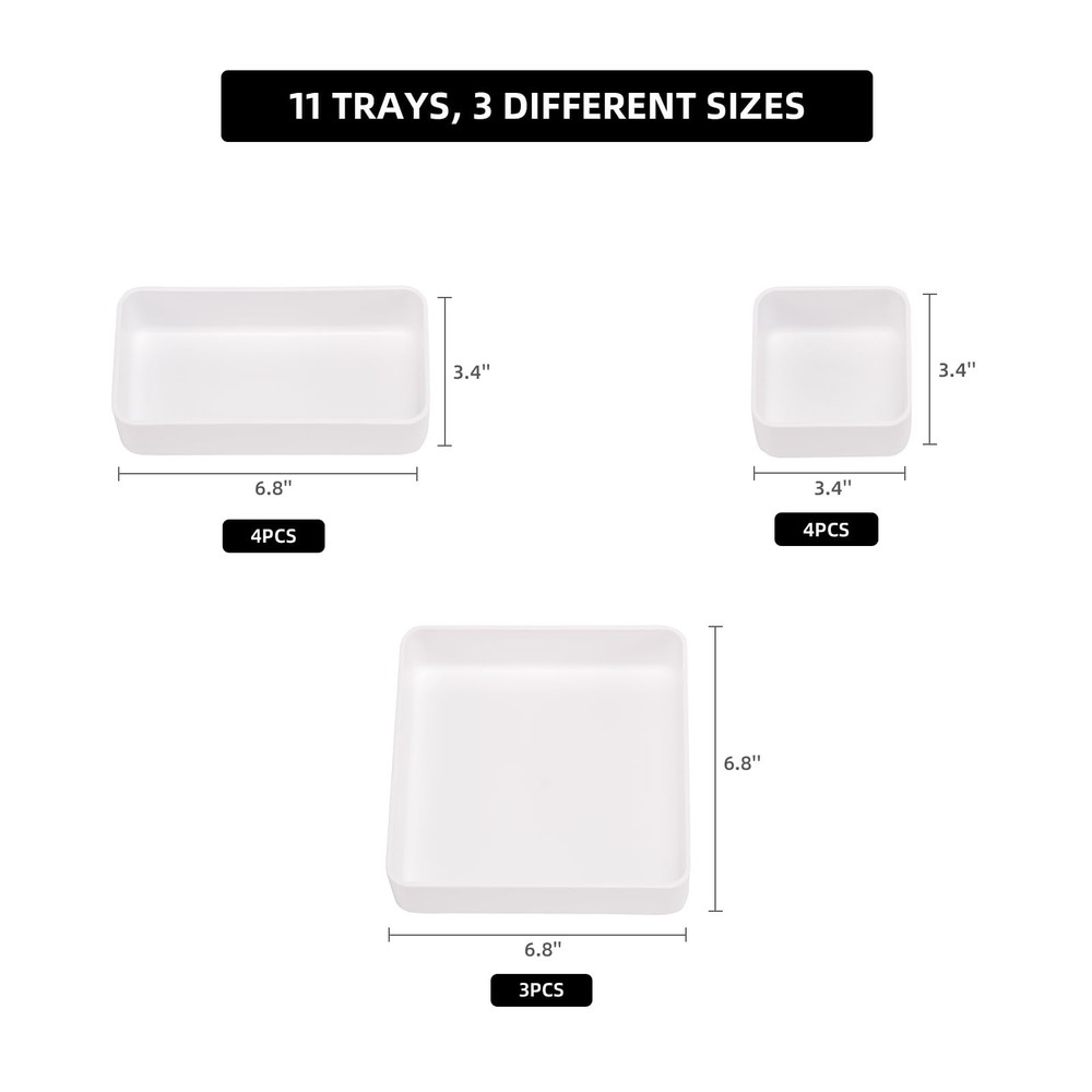CHANCETSUI 11-Piece Stackable Drawer Organizer Set, Multi-size Desk Drawer Or...